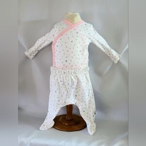 Adorable Pink and White Baby Pajamas